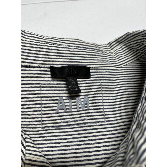 ATM Anthony Thomas Melillo Striped Short Sleeve Button-Down Shirt XXL - Picture 2 of 6